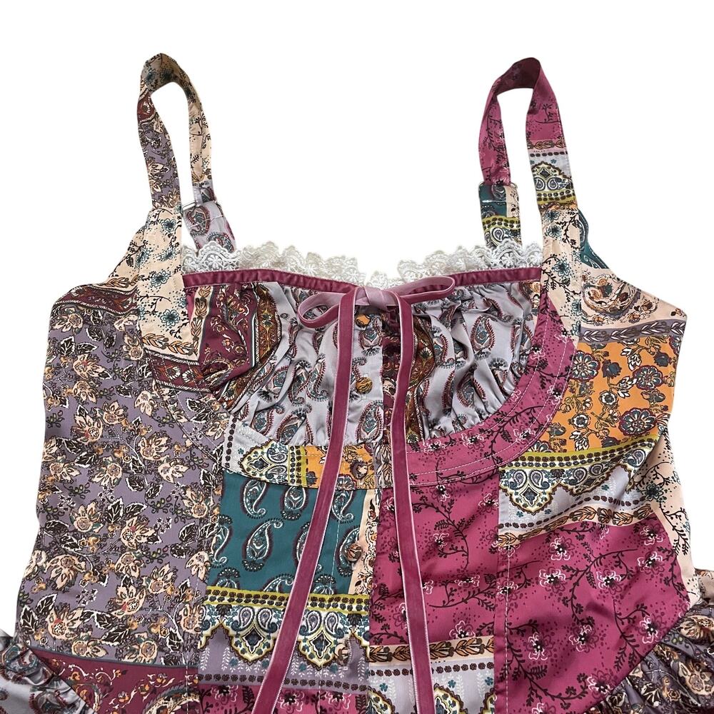 Rare Patchwork Corset Mini Romper | LoveShack-Ins… - image 4